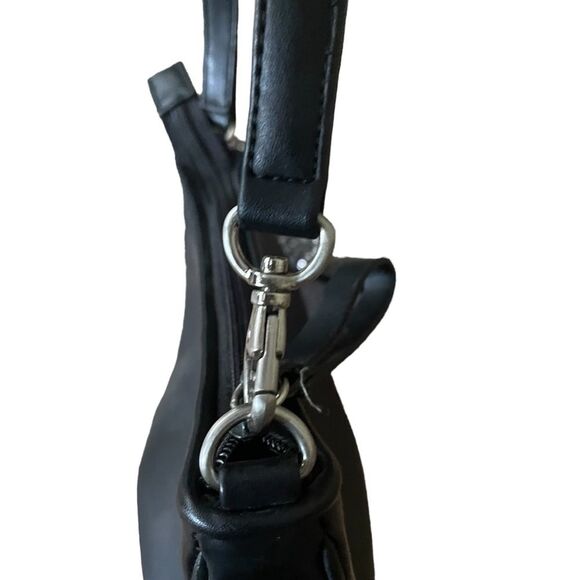 Vintage 90s Y2K Nine West Black Leather Mini Shoulder Bag - Picture 3 of 6